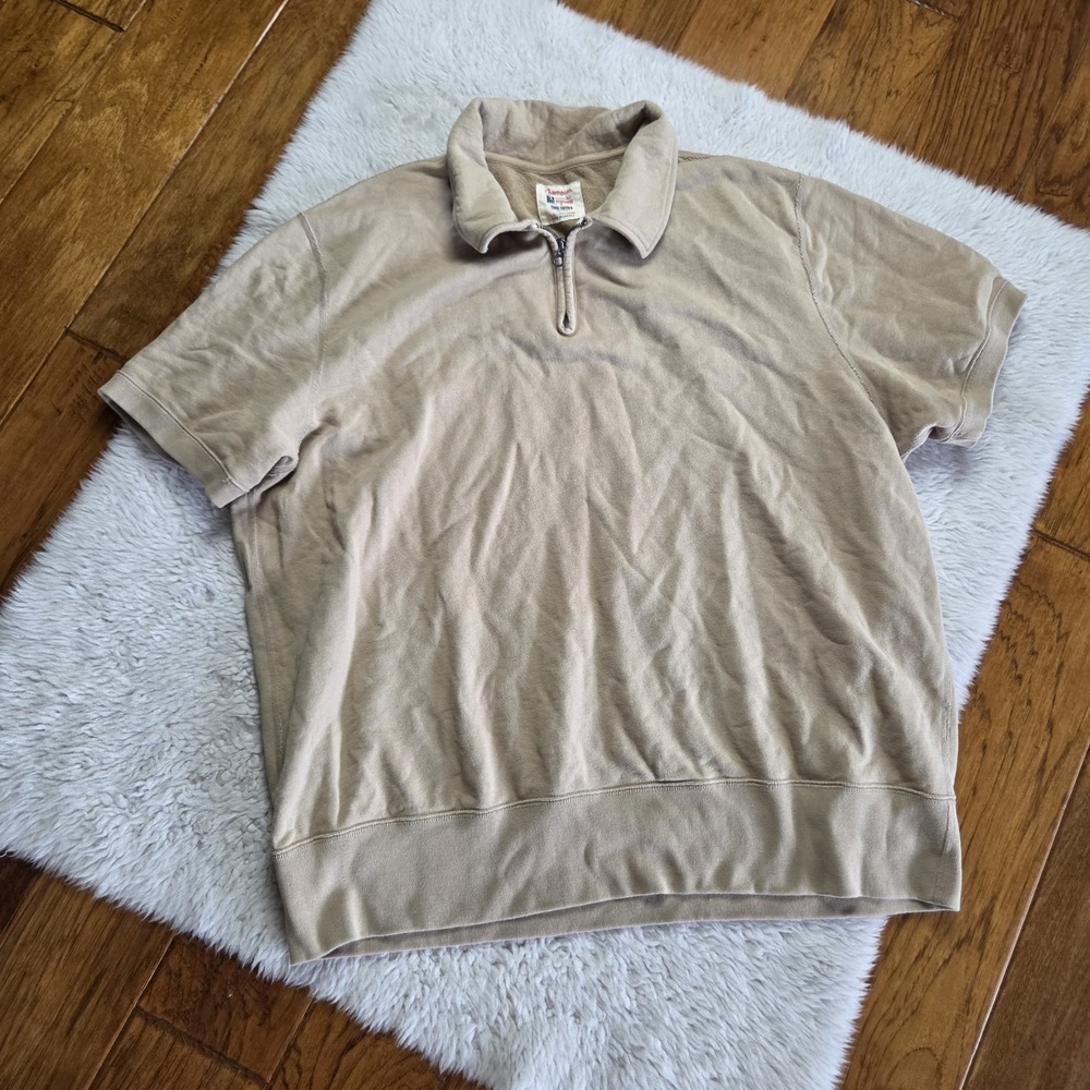 Todd Snyder x Champion Sweatshirt Men's 2XL Short Sleeve Beige French Terry